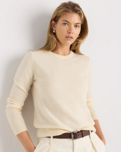 Mongolian Cashmere Crewneck Sweater - XS / Ivory