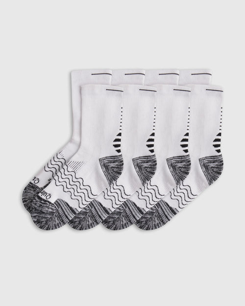 Performance Running Crew Socks (4-Pack) - S / White