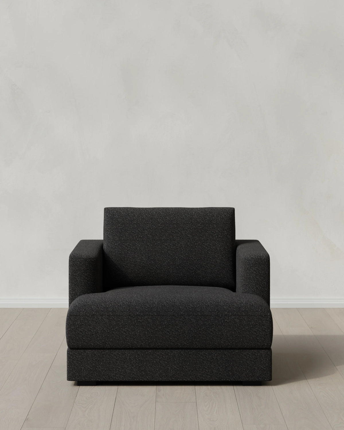 Sierra Curved Arm Accent Chair in Performance Boucle - One Size / Indigo
