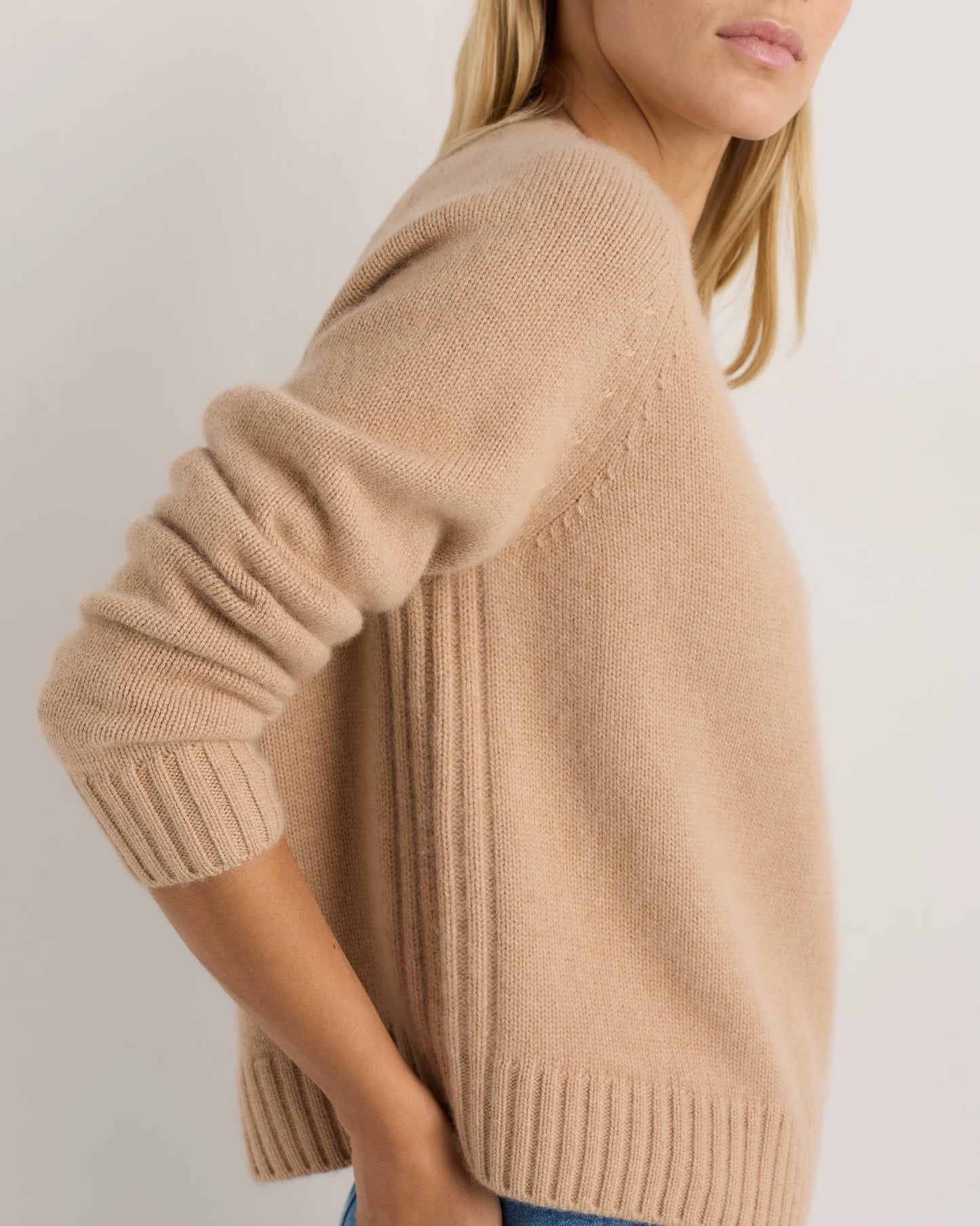 Luxe Baby Cashmere Crewneck Sweater - XS / Creamy Cortado