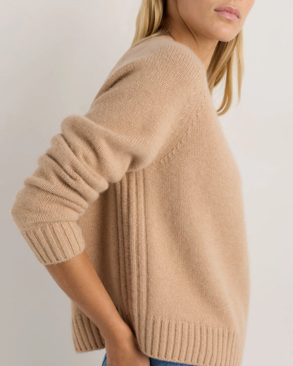 Luxe Baby Cashmere Crewneck Sweater - XS / Creamy Cortado