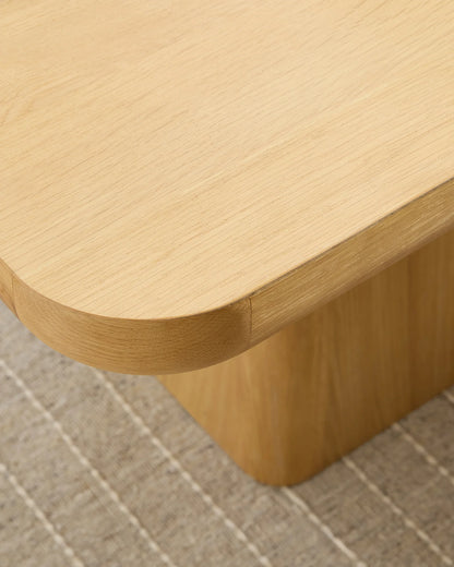Rustic Oak Plinth Dining Table - 71" / Natural