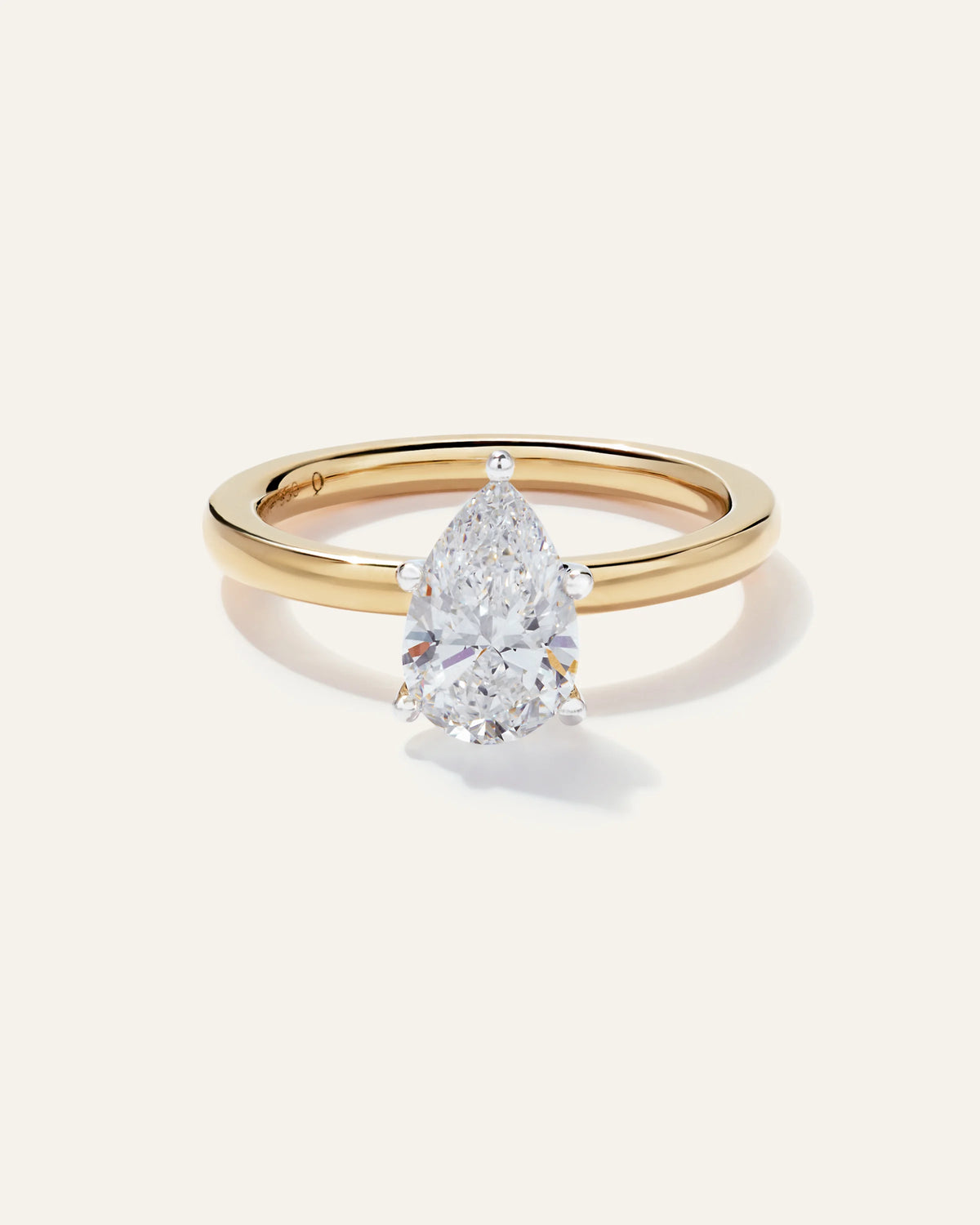 Lab Grown Diamond Pear Comfort Fit Engagement Ring - 1.5ct - 4 / Yellow Gold