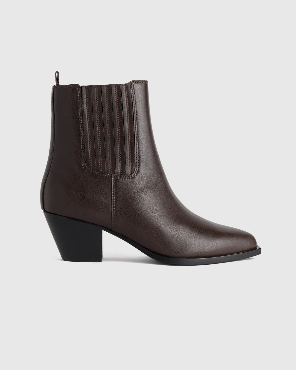 Italian Leather Western Chelsea Ankle Boot - 5 / Coffee Bean