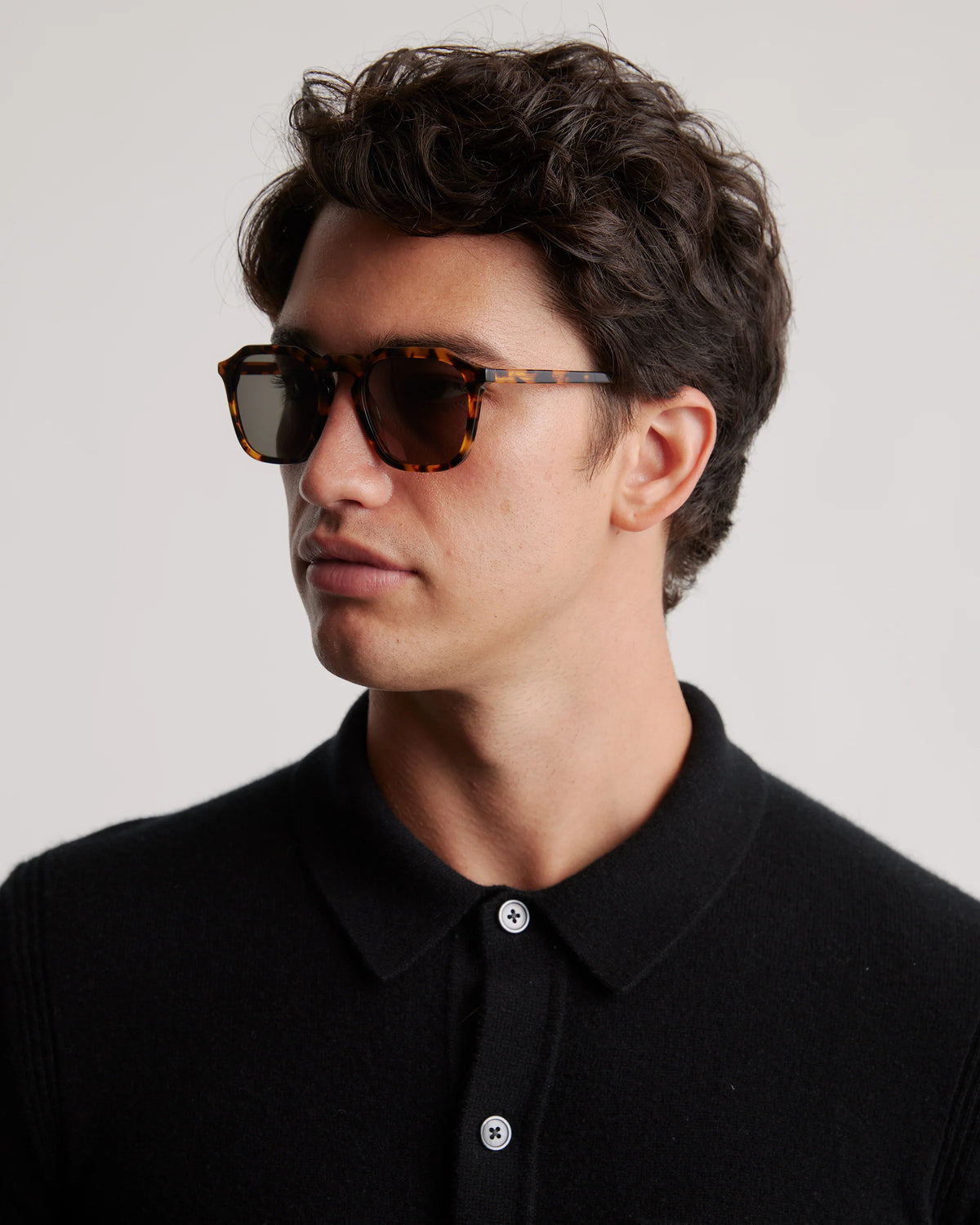 Jude Polarized Acetate Sunglasses - One Size / Black with Green lens