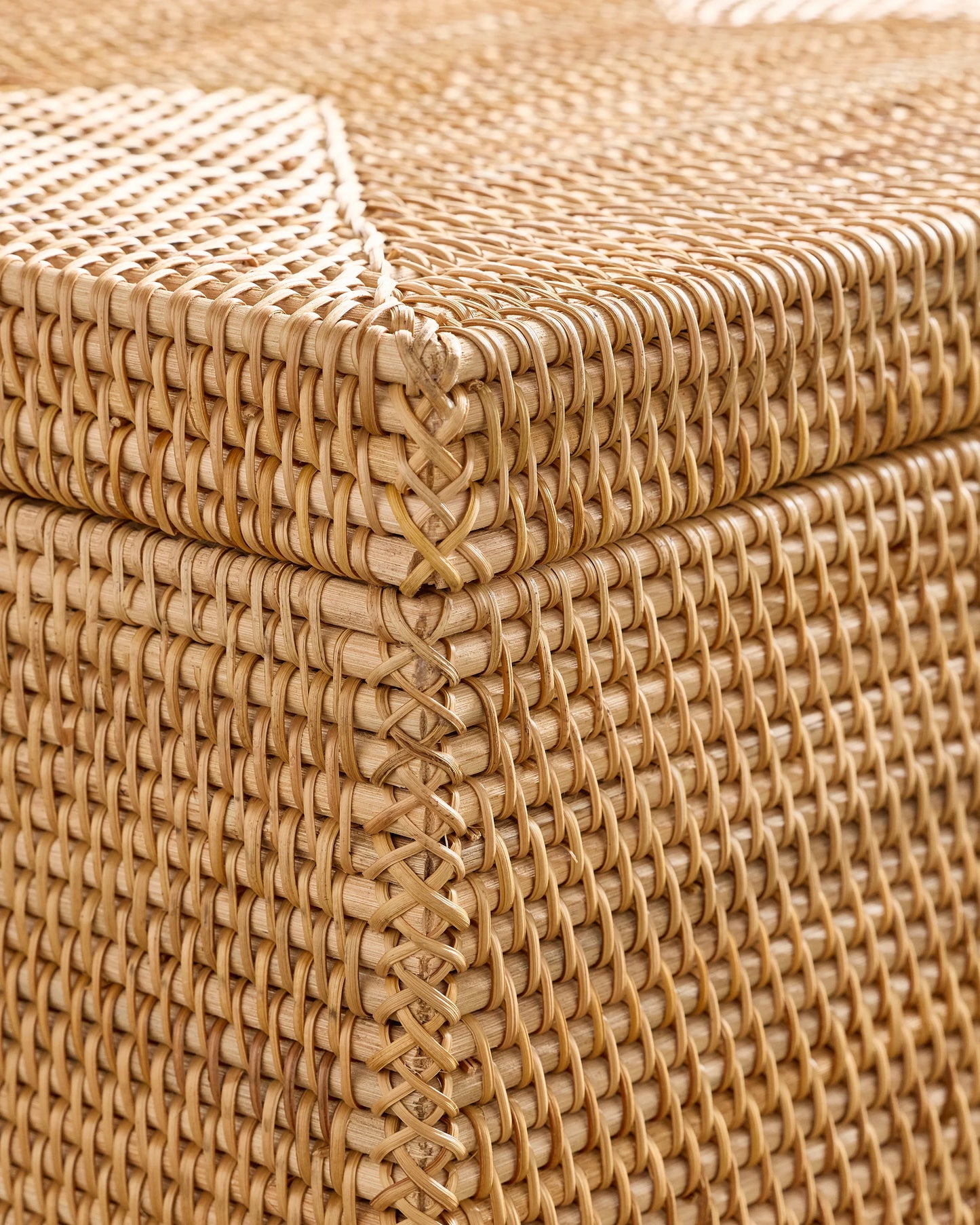 Handwoven Rattan Storage Chest - One Size / Natural