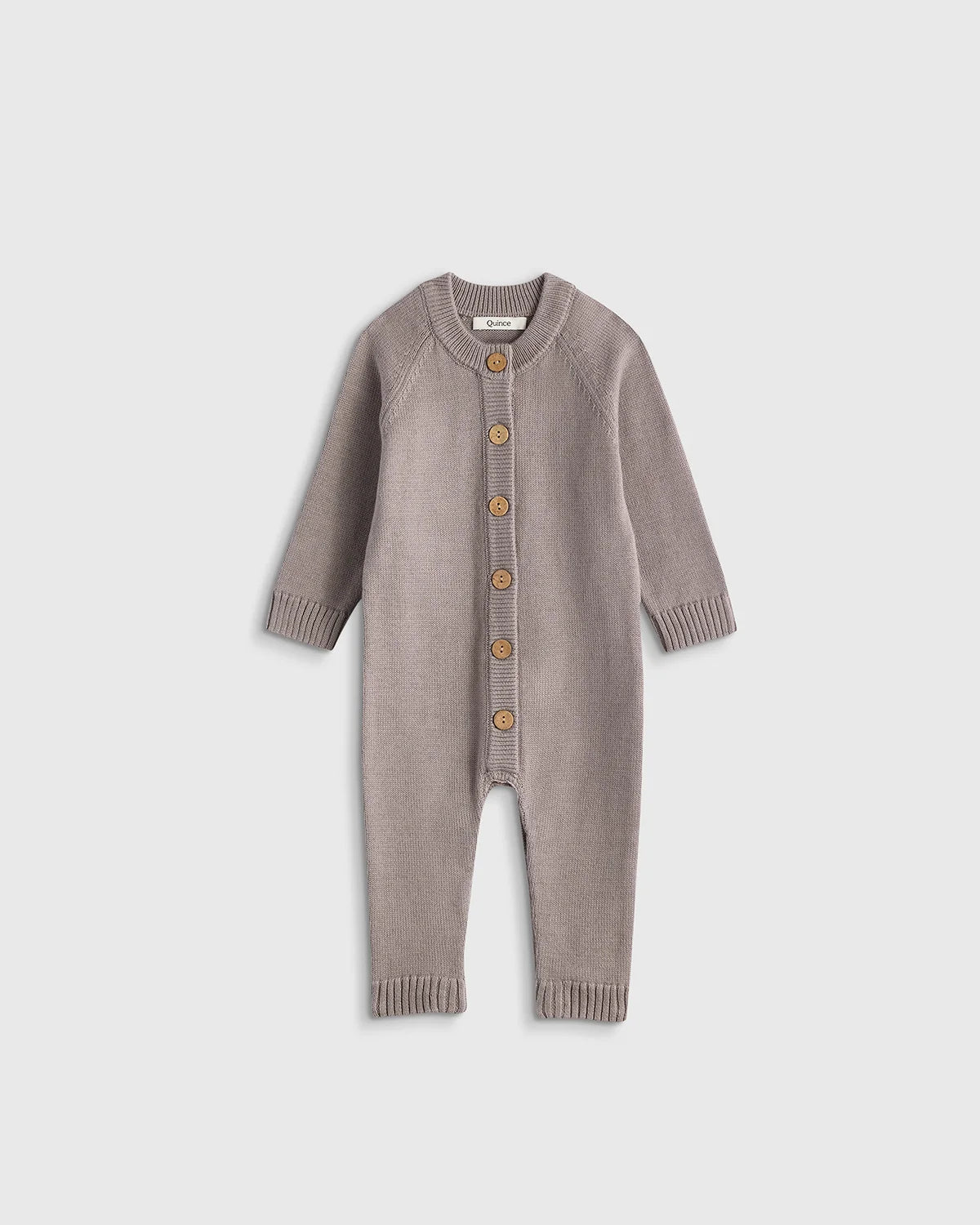 100% Organic Cotton Sweater Romper - 0-3M / Speckled Beige
