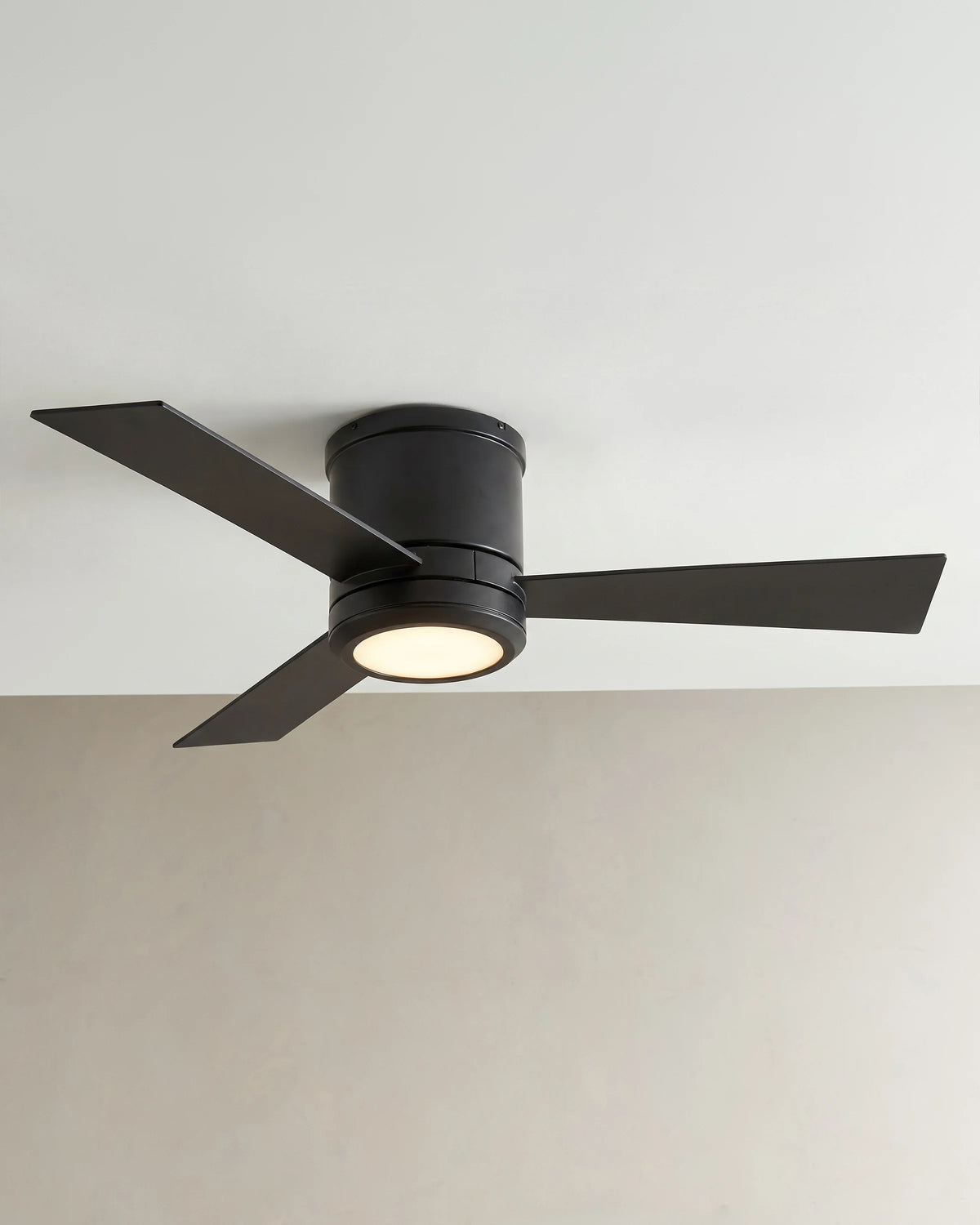 Simple Metal Hugger LED Ceiling Fan - 42" / White