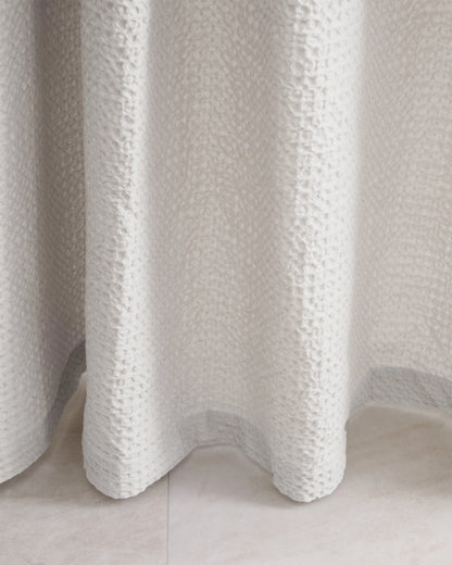 Organic Luxe Waffle Shower Curtain - One Size / White