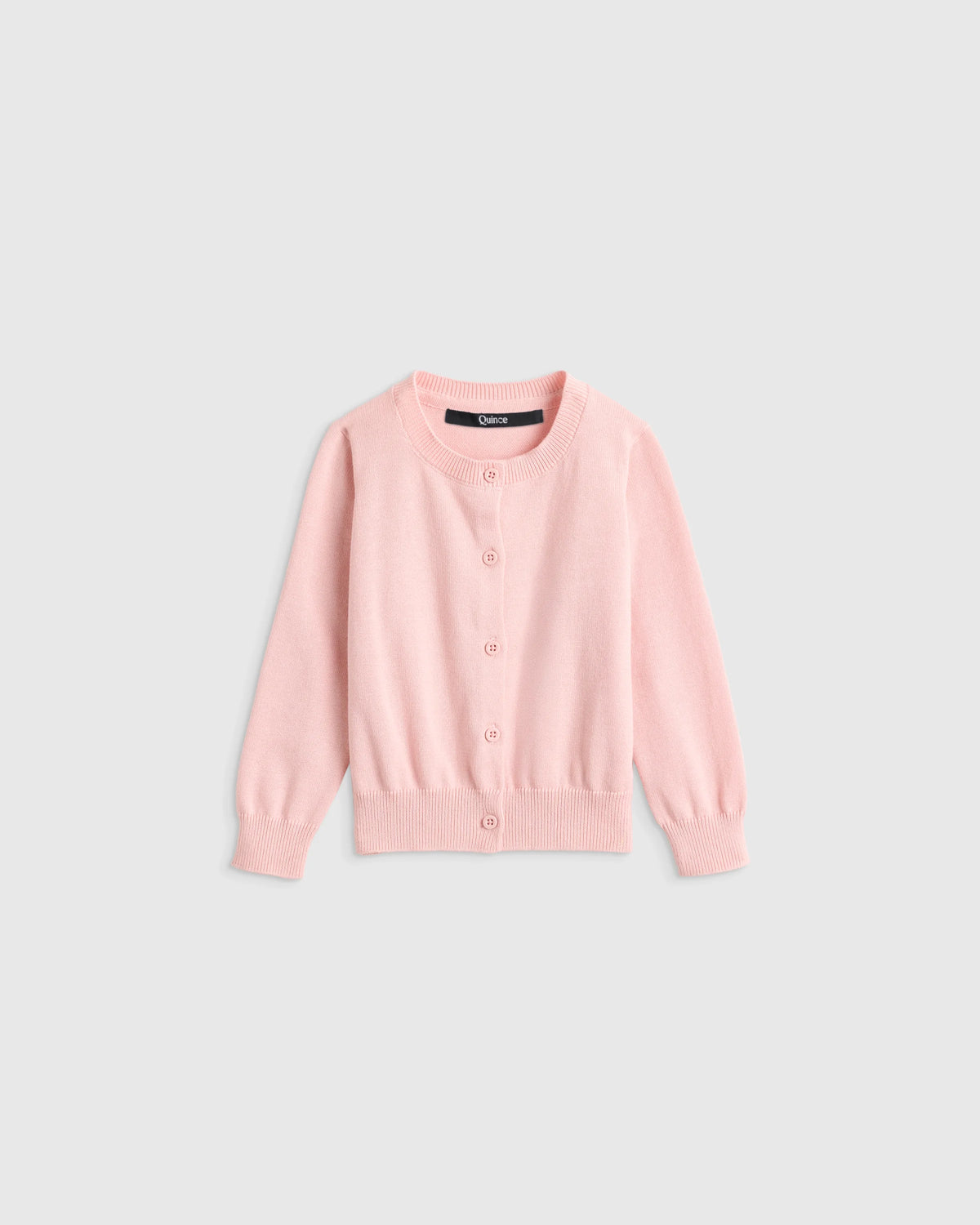 100% Organic Cotton Crewneck Cardigan - 0-3M / Ivory