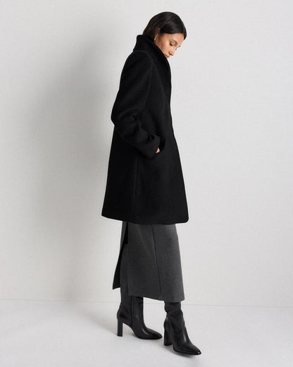 Wool Cashmere Cocoon Coat - XS / Dark Chocolate