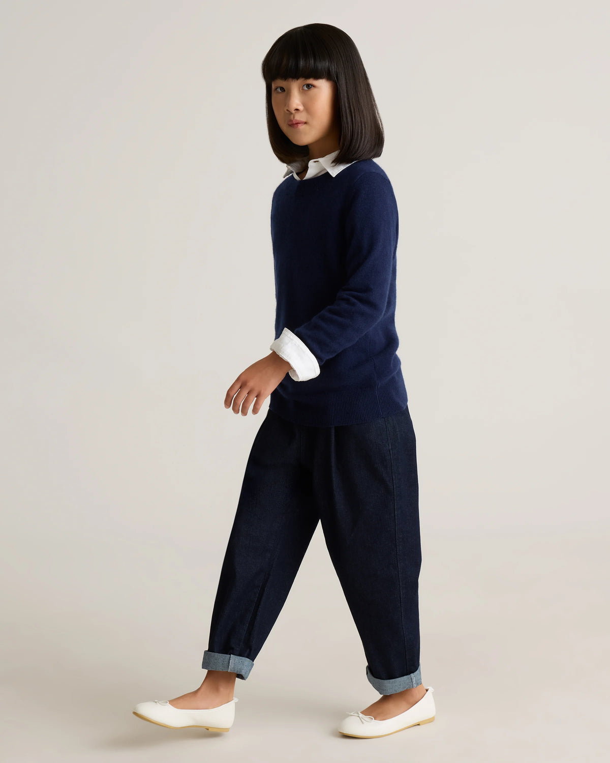 Washable Cashmere Crewneck Sweater - 6 / Heather Grey