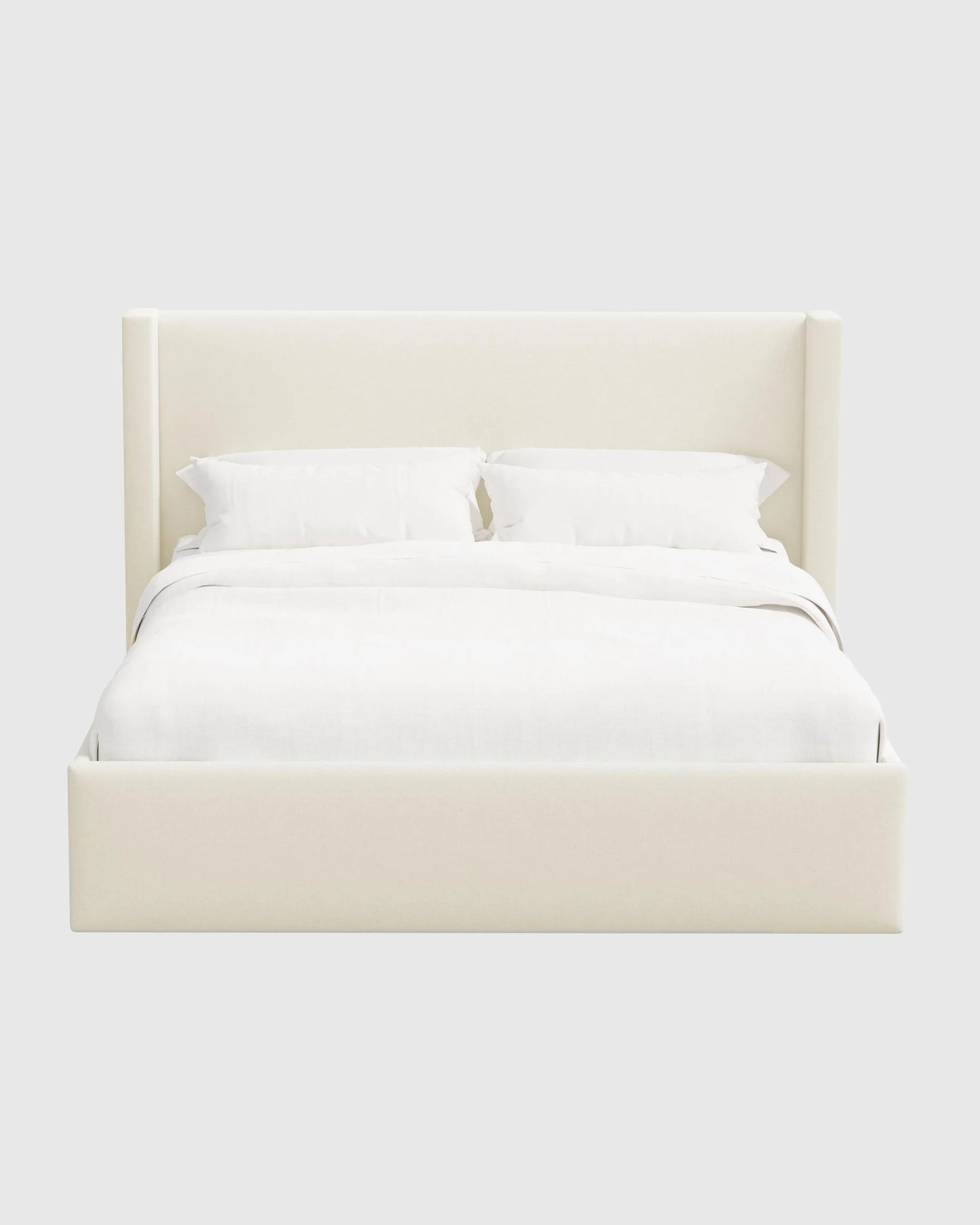 Wingback Bed in Performance Linen Blend - Full / Ivory