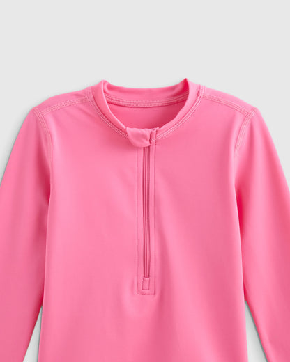 Long Sleeve Zip-Up Rash Guard - 2T / Yellow
