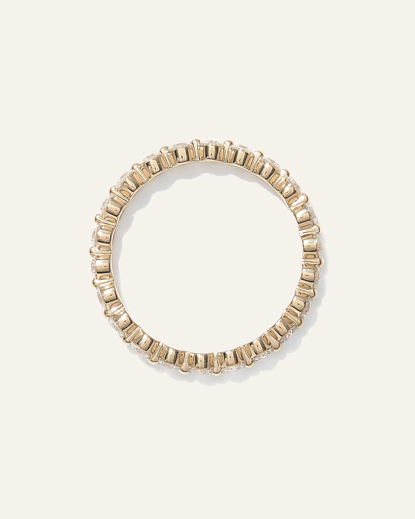Lab Grown Diamond Single Shared Prong Eternity Band - 5 / Yellow Gold