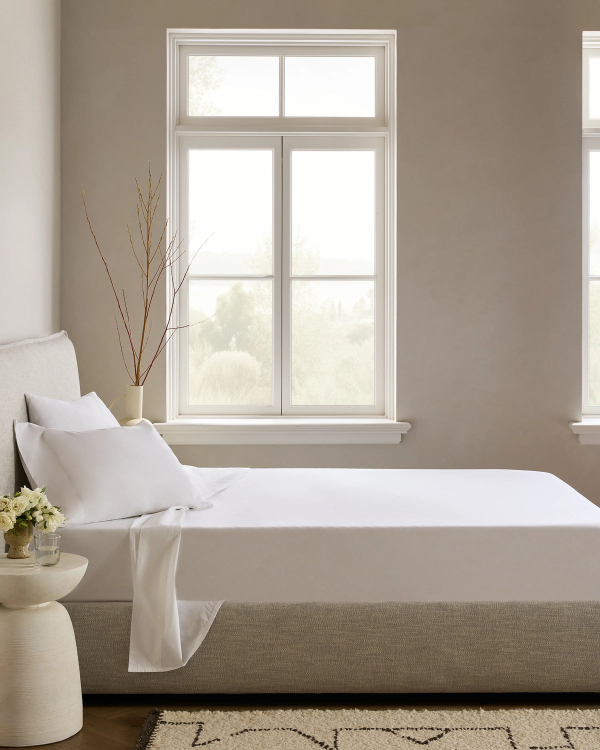 Organic Crisp Percale Sheet Set - Twin / White