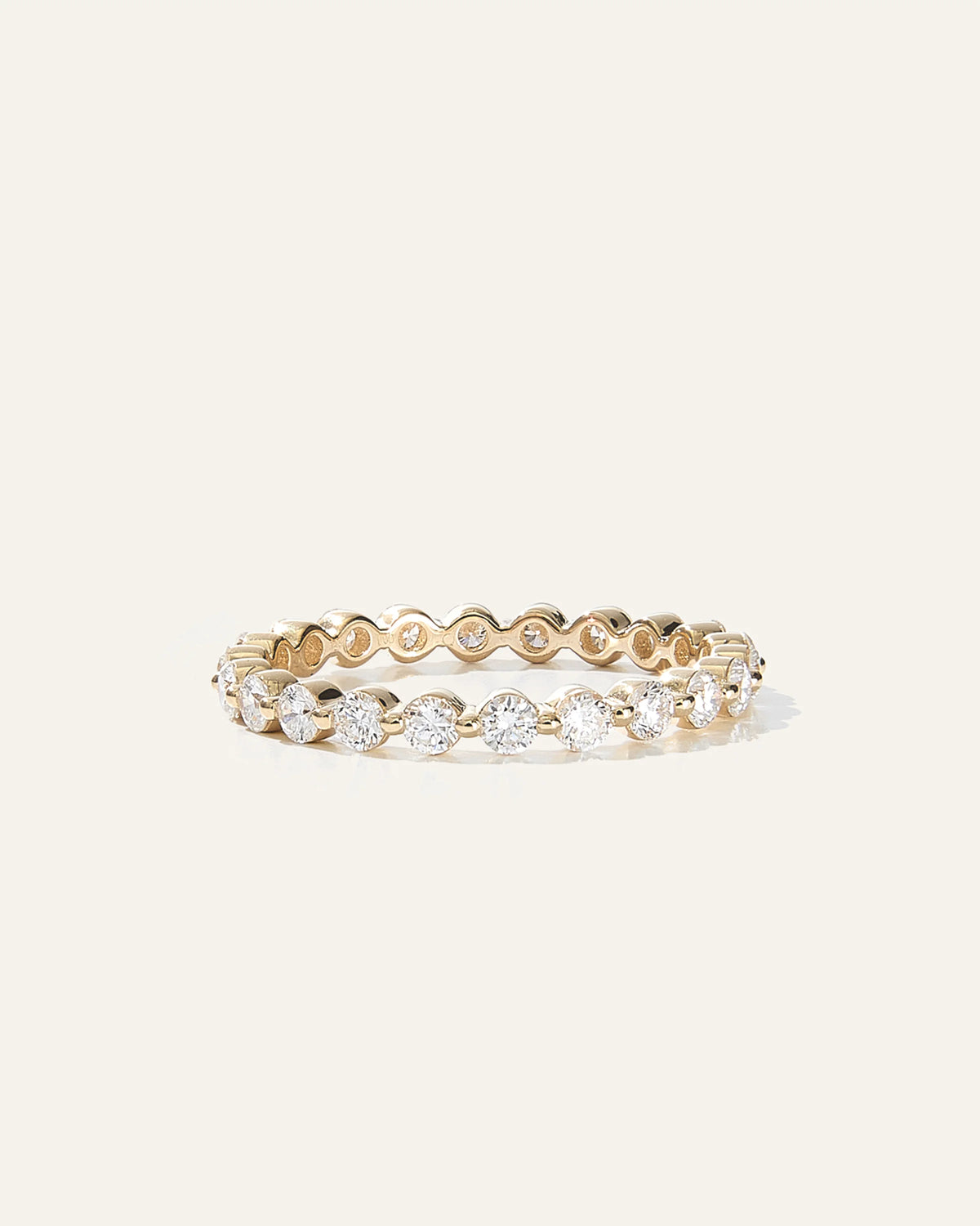 Lab Grown Diamond Single Shared Prong Eternity Band - 5 / Yellow Gold