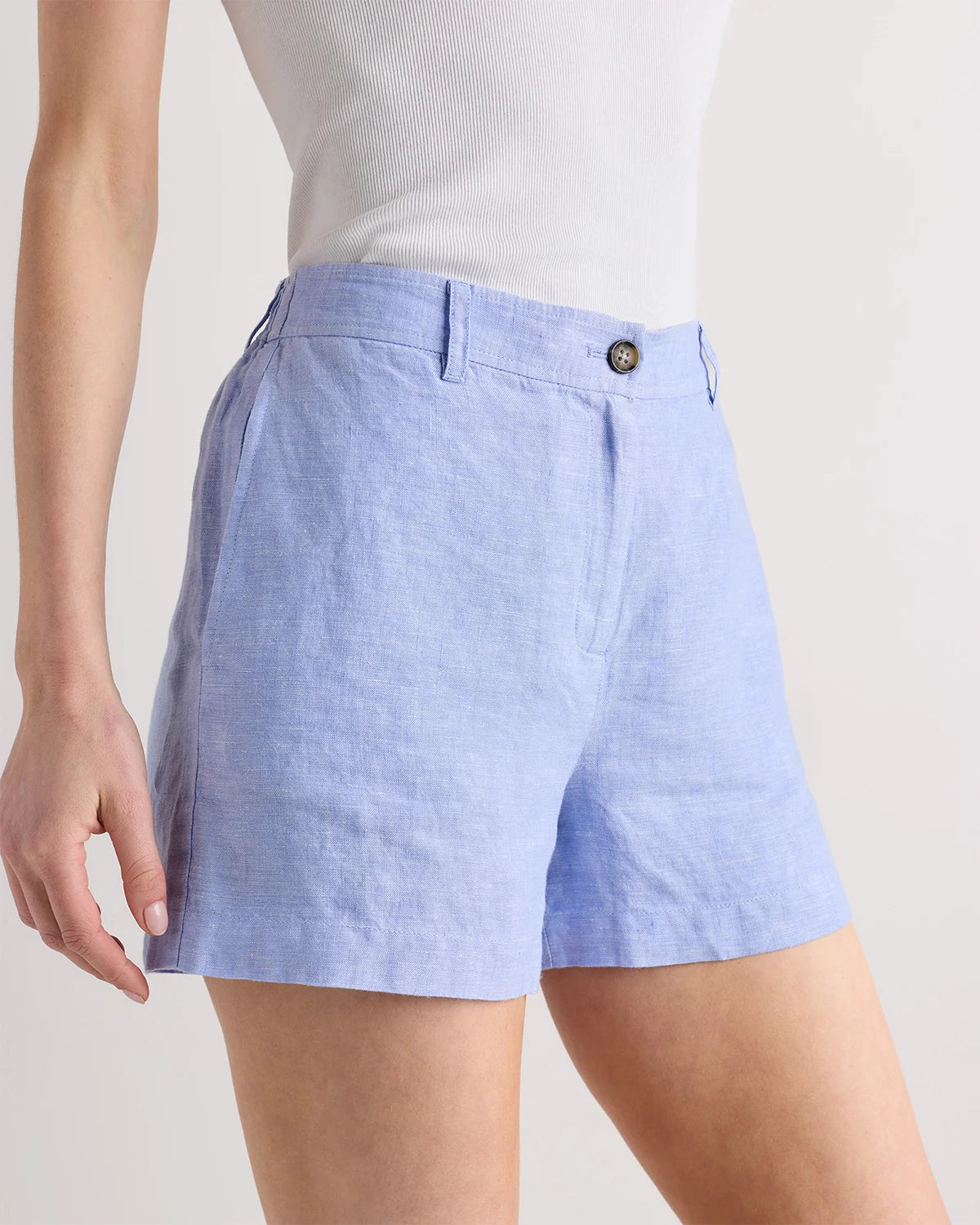 100% European Linen Trouser Shorts - 0 / Bayberry Olive