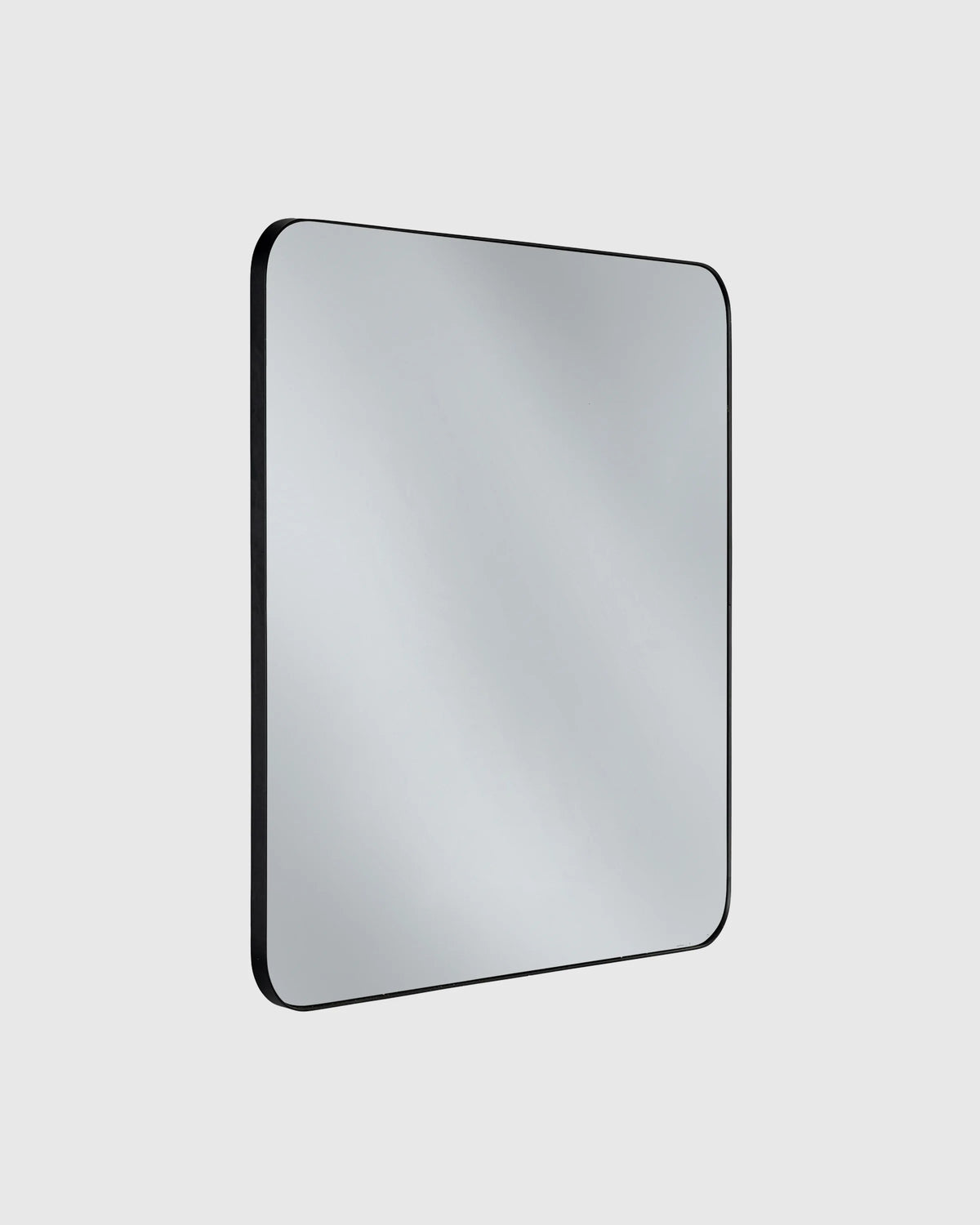 Square Metal Framed Wall Mirror - One Size / Black Metal Frame