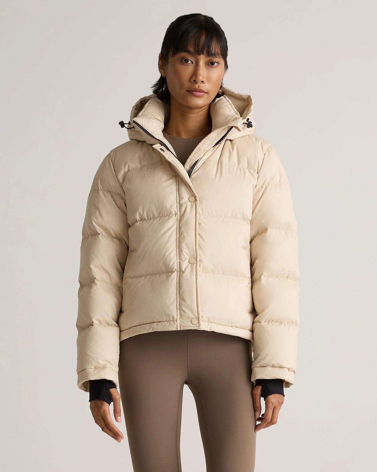 Responsible Down Cropped Puffer Jacket - XS / Shiny Black