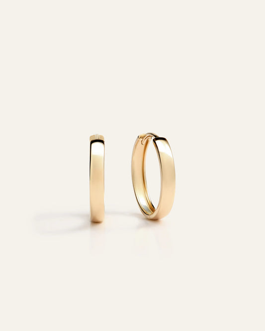 14K Gold Bold Hoops - One Size / Yellow Gold
