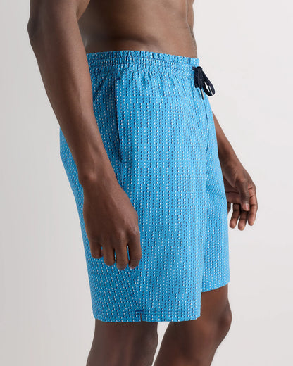 Italian Swim Trunks - 9" - S / Navy Palms