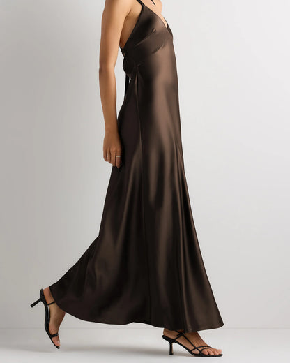 Bianca Stretch Satin Dress - 0 / Garden Sage Green