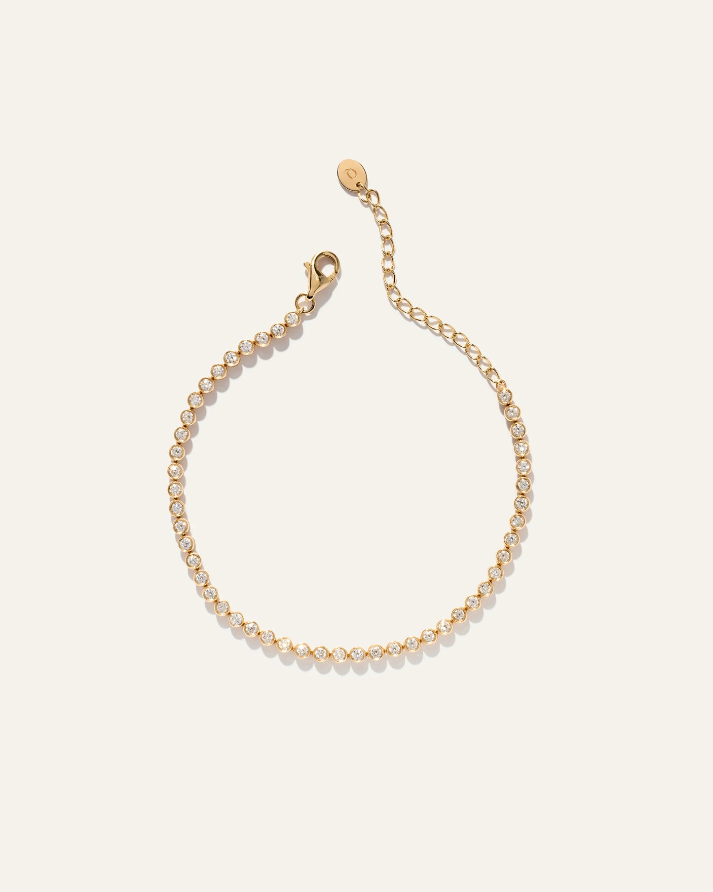 14K Gold Diamond Petite Bezel Tennis Bracelet - 1ctw - One Size / Yellow Gold