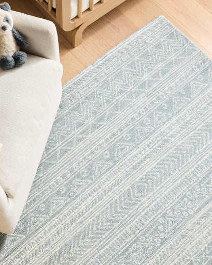 Teagan Hand-Hooked Wool Rug - 2' x 3' / Denim