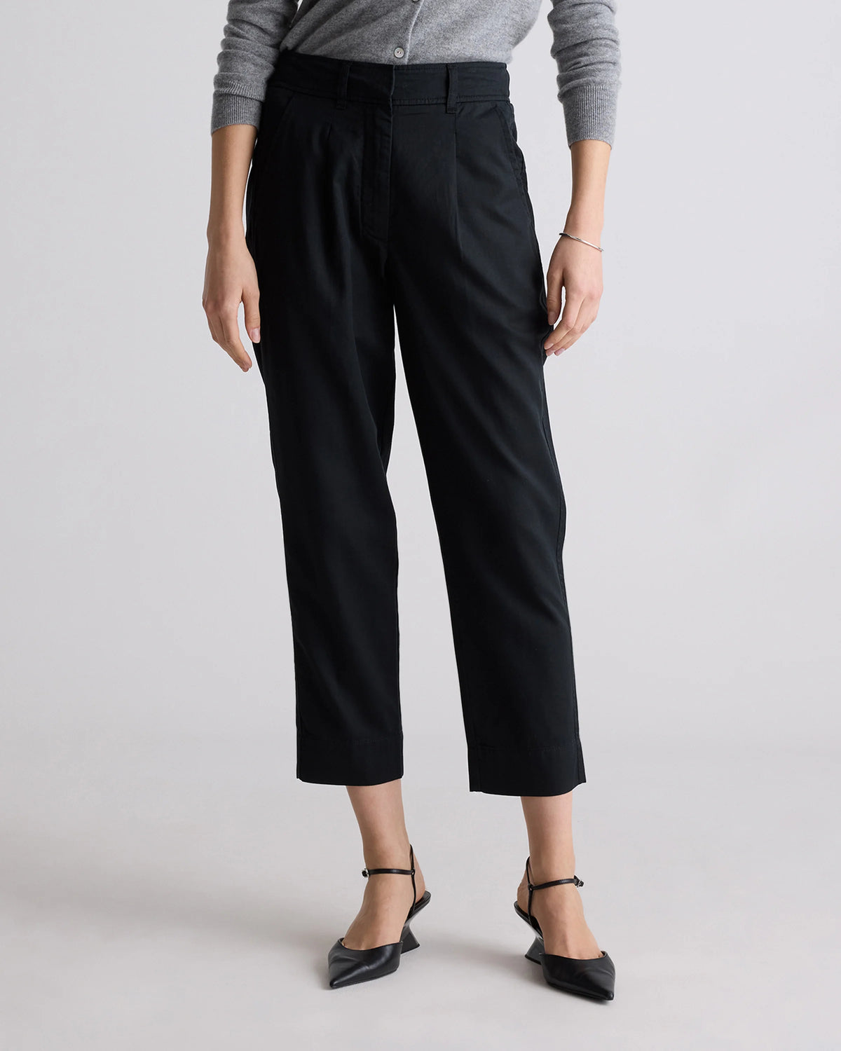 Drapey Twill Tapered Trouser - 0 / True Black