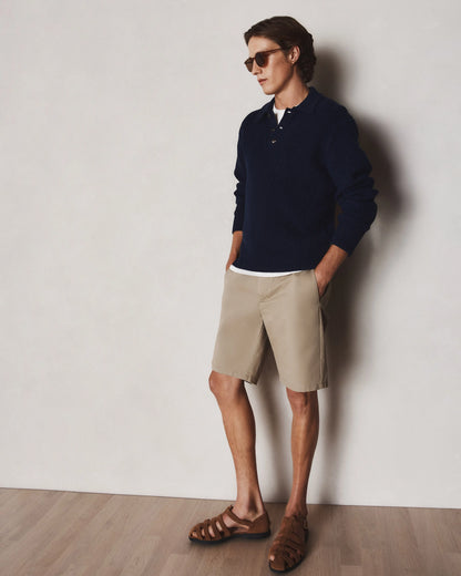 Organic Cotton Classic Stretch Chino Shorts - 7" - 30 / Stone
