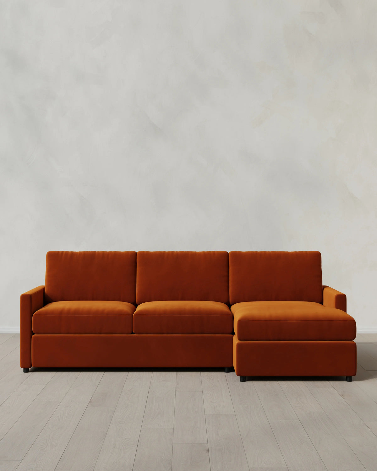 Brennan Chaise Sectional in Performance Velvet - Right Arm / Pine