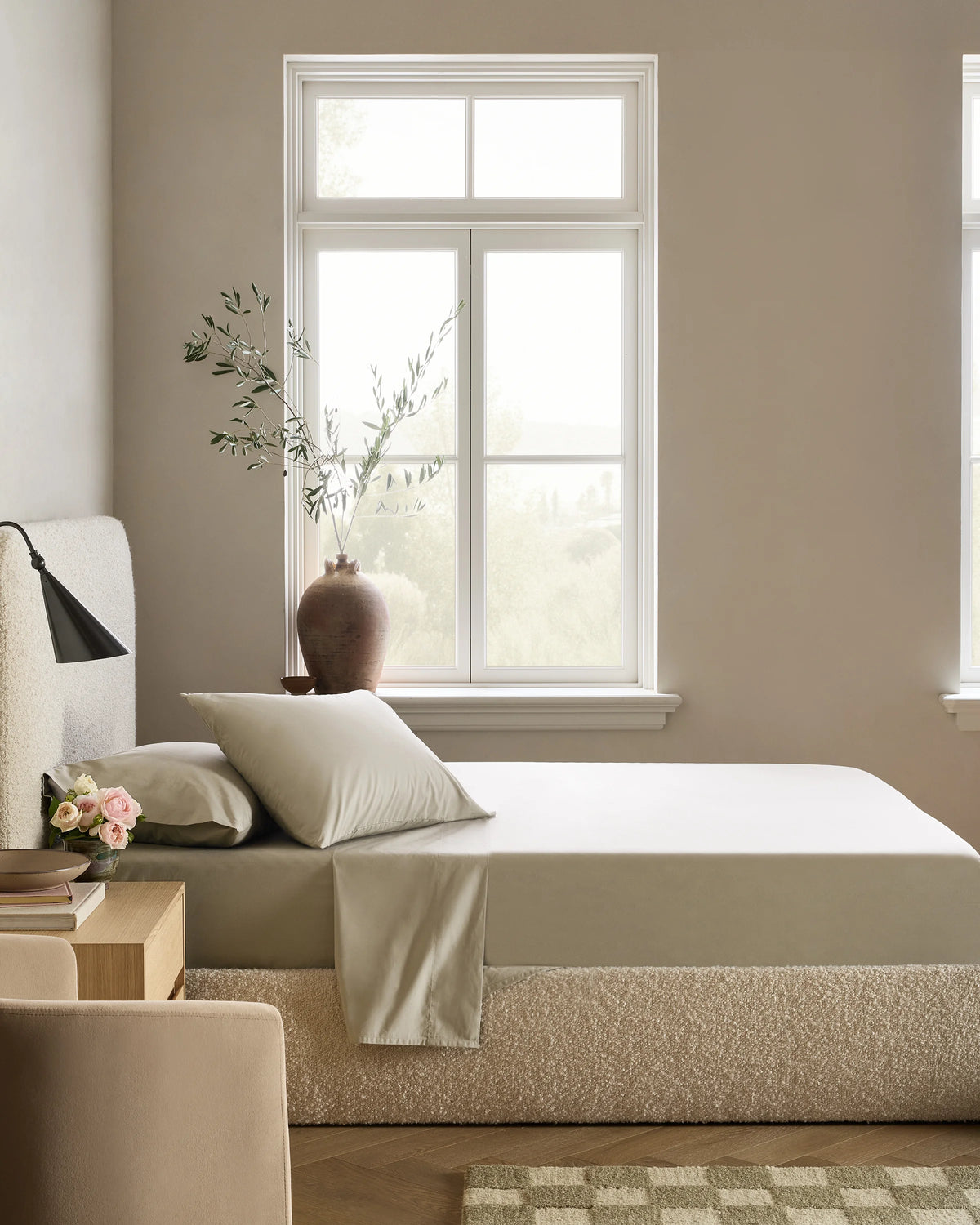 Organic Crisp Percale Deluxe Bedding Bundle - Twin / White