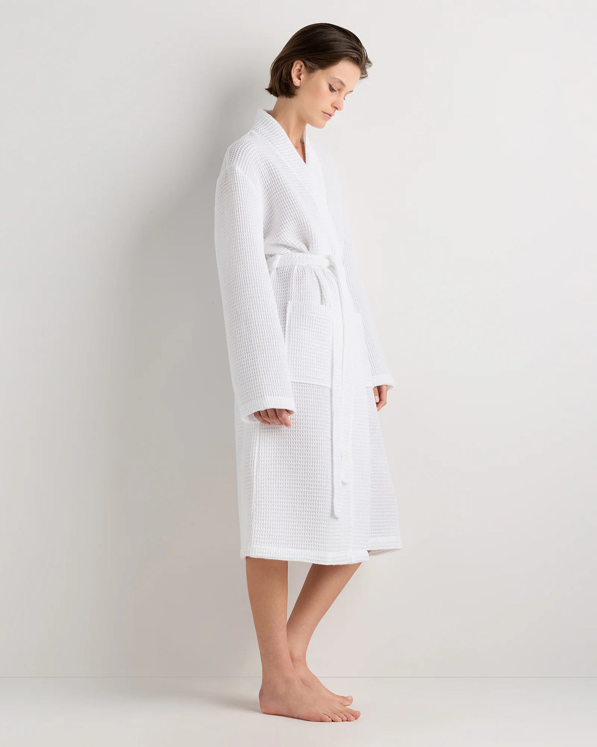 Organic Turkish Waffle Robe - XS / White