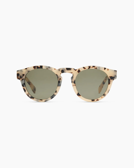 Tuscon Polarized Acetate Sunglasses - One Size / White Tortoise with Green lens