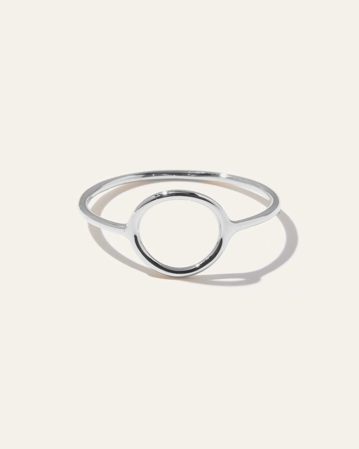 14K Gold Circle Ring - 4 / White Gold