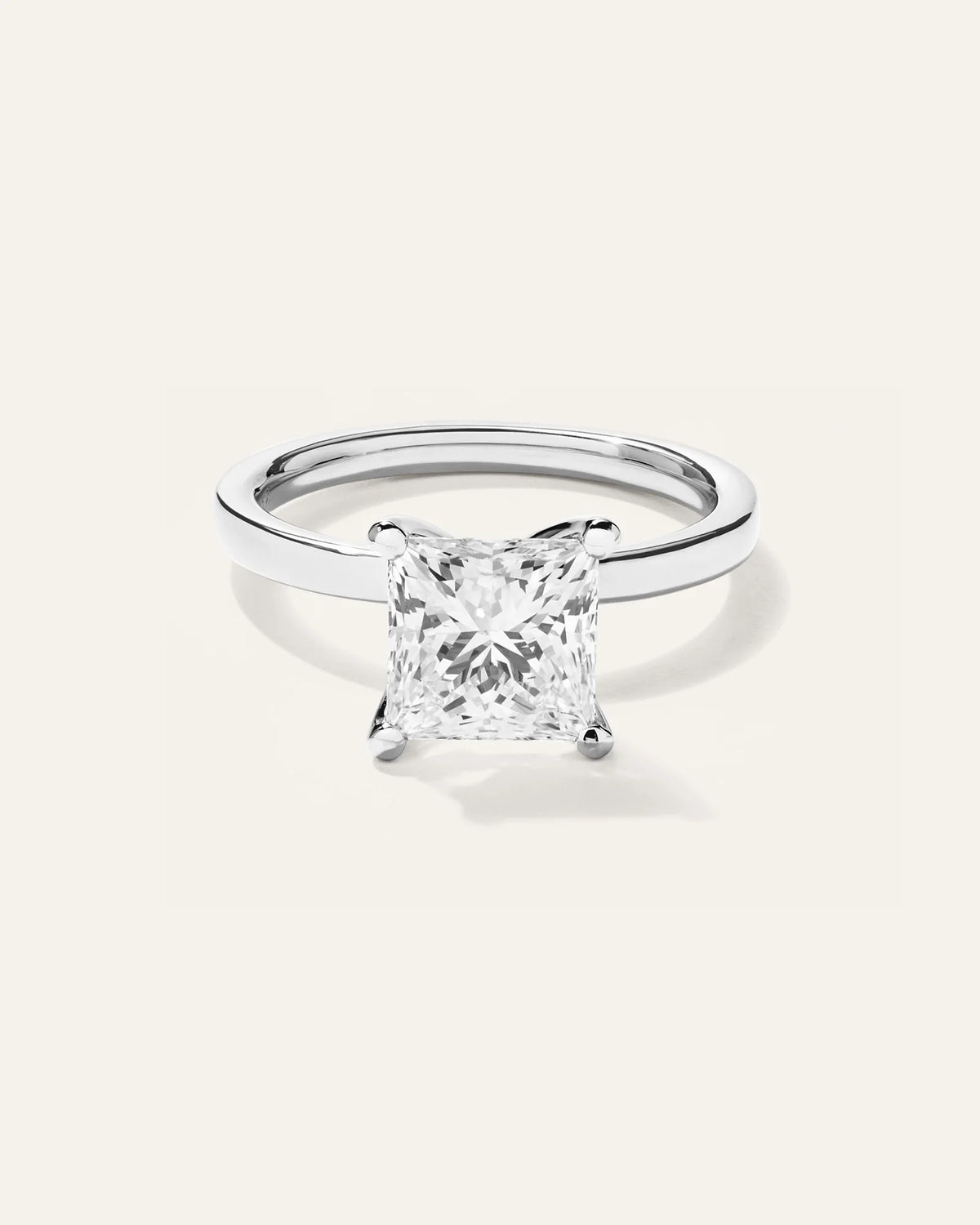 Lab Grown Diamond Princess Comfort Fit Engagement Ring - 2.5ct - 4 / Yellow Gold