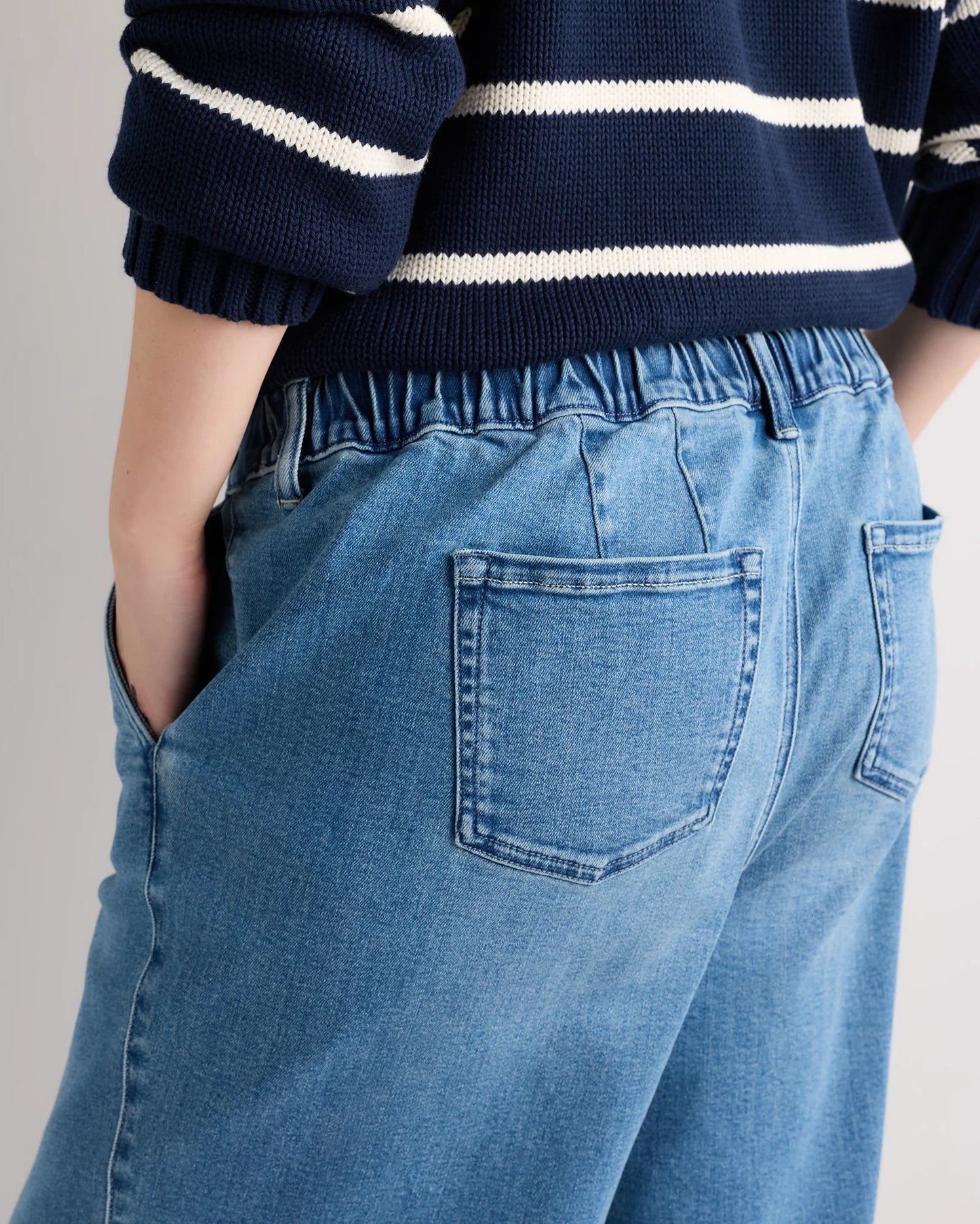 Mia Wide Leg Crop Jeans - 1X / Deep Sea Blue