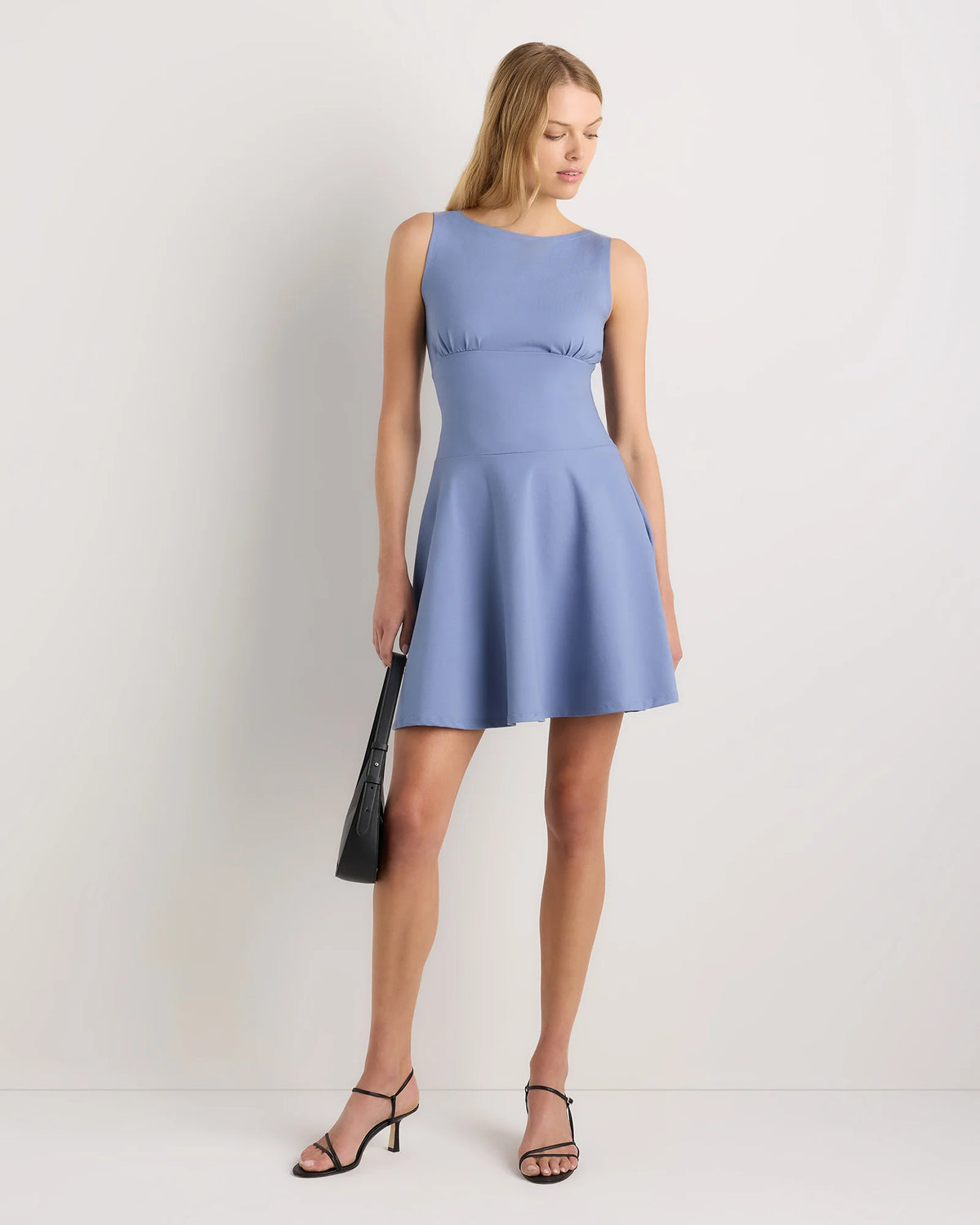 Organic Stretch Jersey Drop Waist Mini Dress - XS / Espresso
