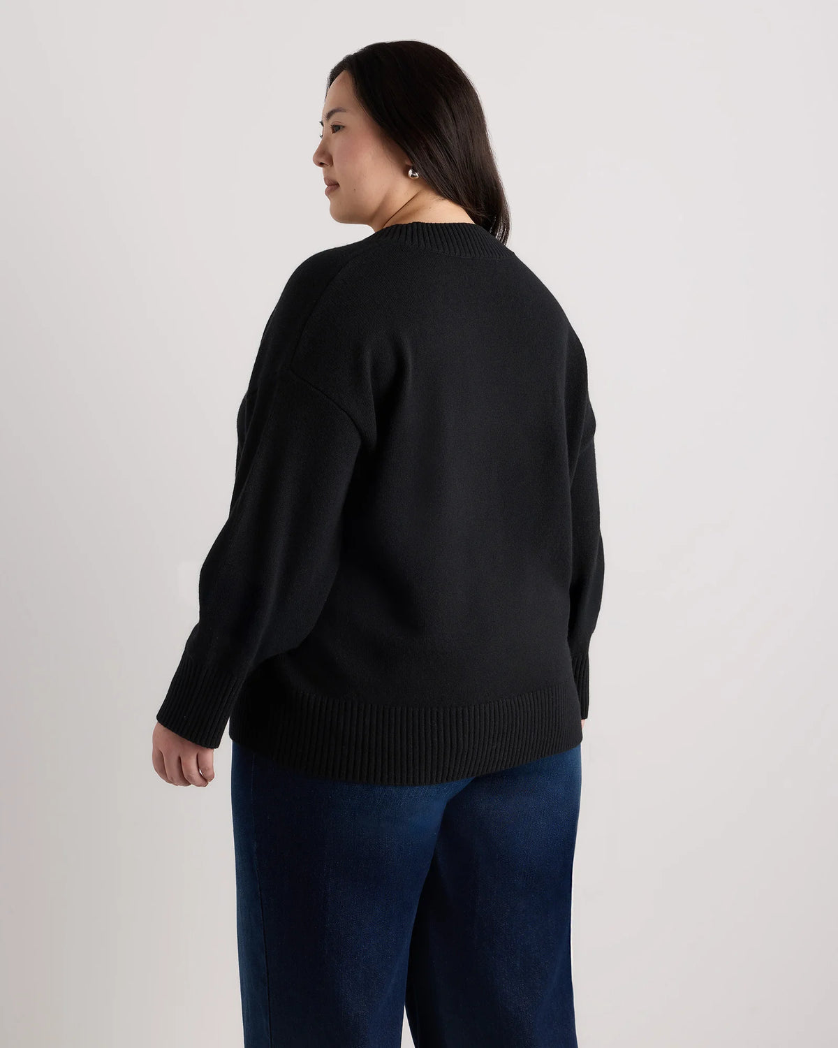 Mongolian Cashmere Oversized V-Neck Sweater - 1X / Pale Custard Yellow
