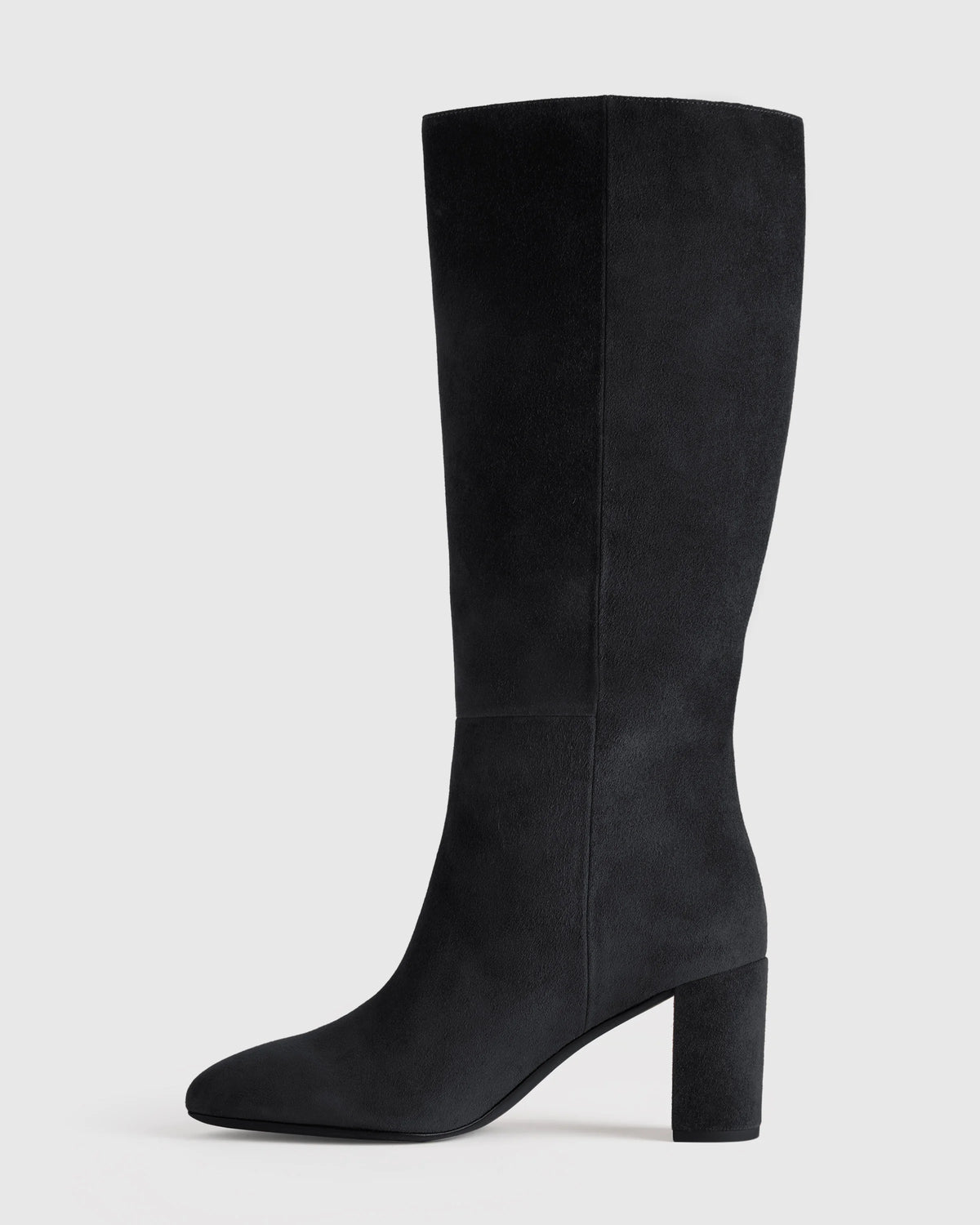 Italian Suede Block Heel Boots - 5 / Espresso Brown