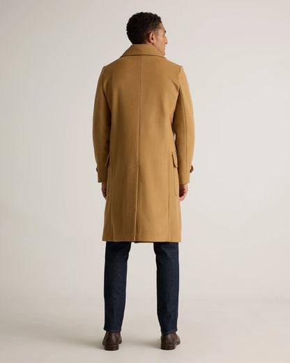 Italian Wool Double-Breasted Officer Topcoat - S / Heather Charcoal