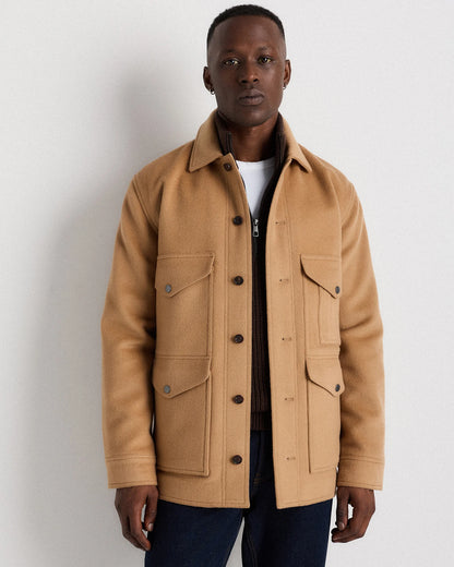 Wool Cashmere Field Jacket - S / Heather Grey