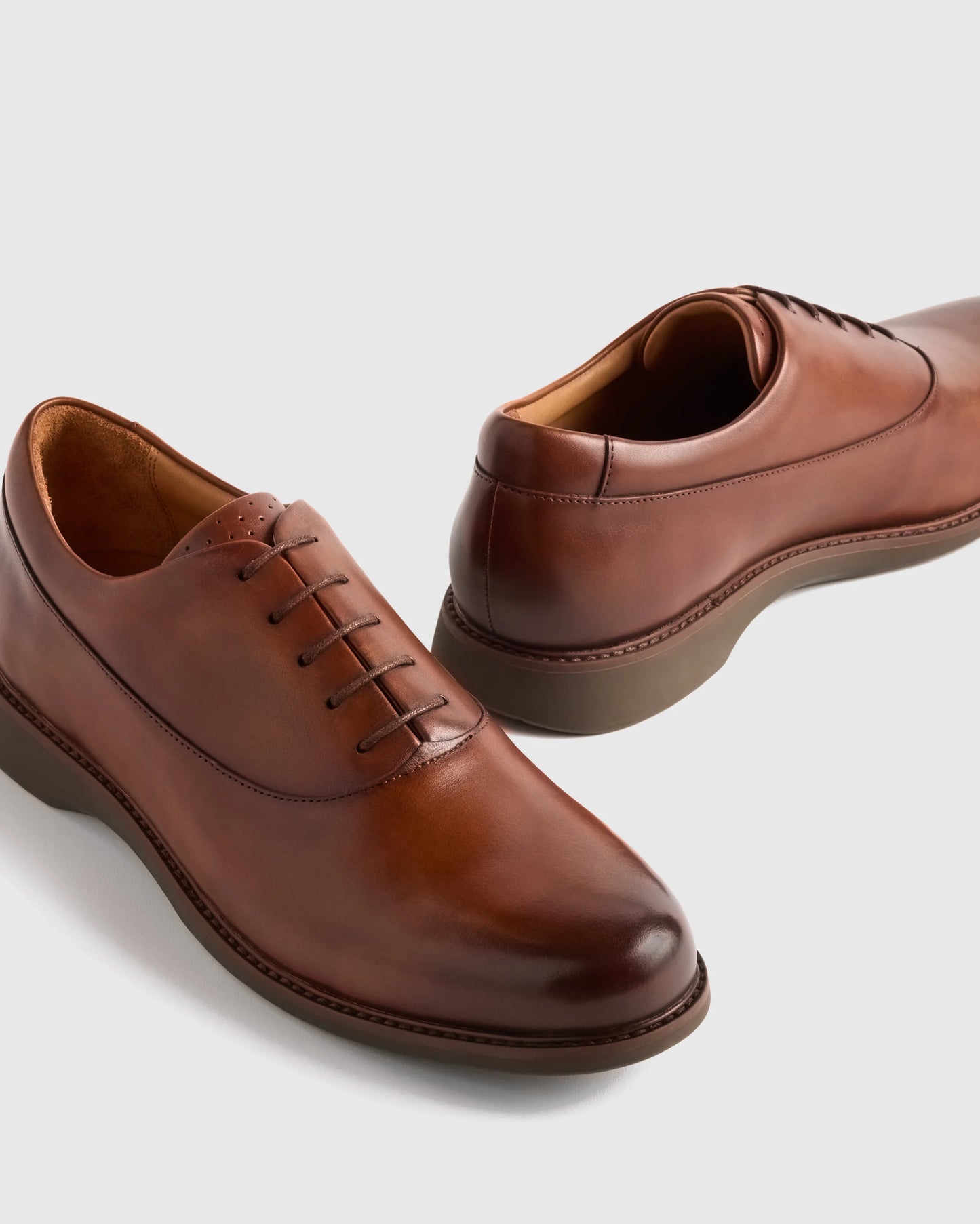 Hybrid Crafted Leather Oxford - 7 / Brandy