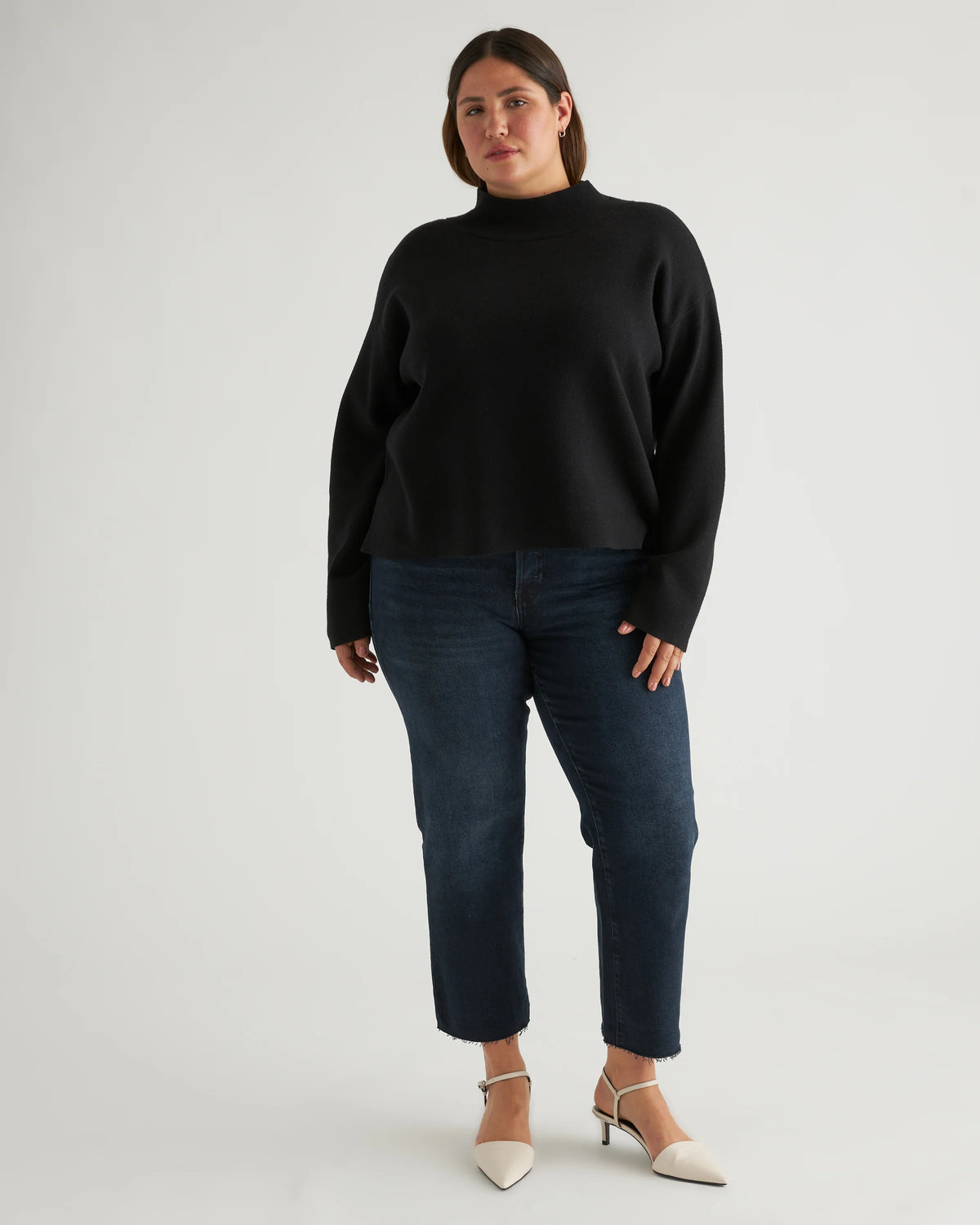 Eco-Knit Milano Stitch Mock Neck Pullover - XS / Warm Taupe