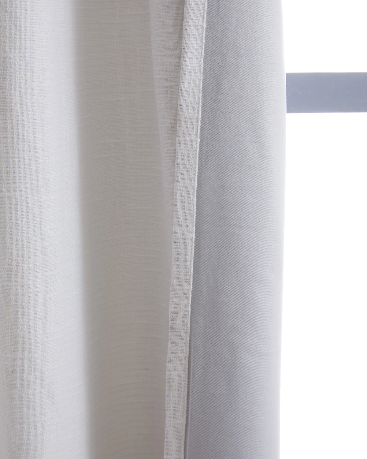 Cotton Slub Room Darkening Curtain - Single Panel - 48x84 / White