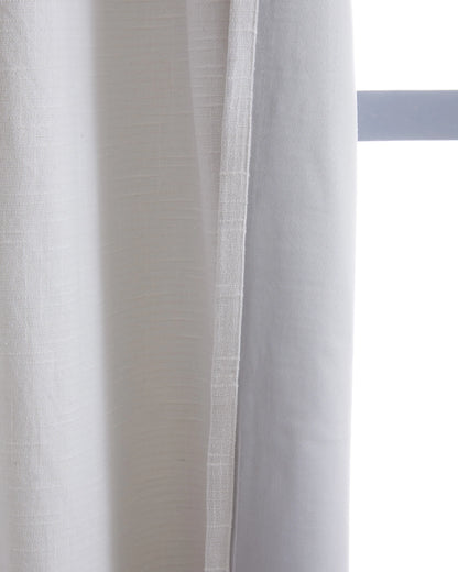 Cotton Slub Room Darkening Curtain - Single Panel - 48x84 / White