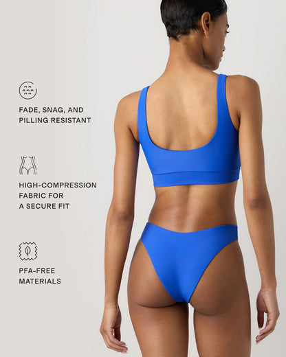 Italian High-Leg Bikini Bottom - XS / Mocha Midi Dot