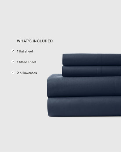 Organic Crisp Percale Sheet Set - Twin / White