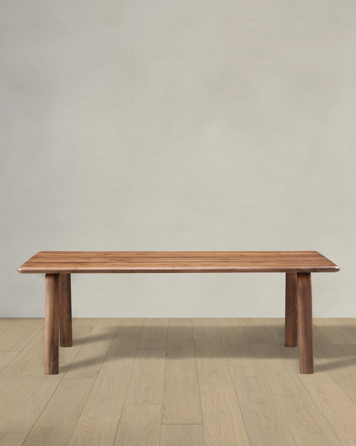Solid Wood Dining Table with Rounded Legs - One Size / Natural Oak